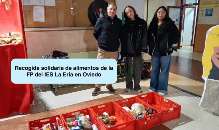La FP del IES La Ería se implica en una recogida solidaria de alimentos en Oviedo